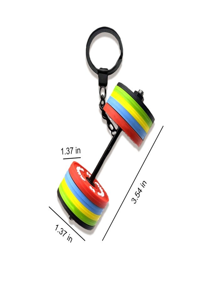 ZGGAZCA Barbell Keychain Fitness Weight Key Chain Mini Dumbbell Gym Workout Accessory for Women Men Weightlifting Chains for Backpack Gym Bag Sports Purse Exercise Lover - Image 2